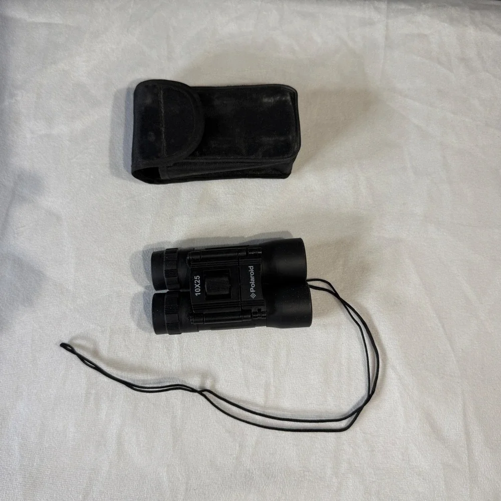 Polaroid 10x25 Compact Binoculars with Case Optics Travel Bird Watching